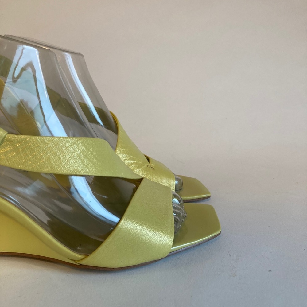 New Franco Sarto Green Square Toe Wedge Sandals size 7 - Picture 4 of 11